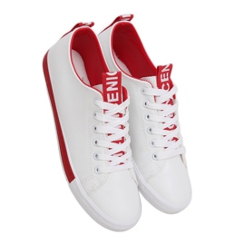Adidași de damă albi CC-17 Roșu roşu