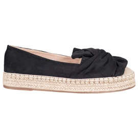 Seastar Espadrile din piele de căprioară pe platformă negru Seastar Espadrile din piele de căprioară pe platformă negru