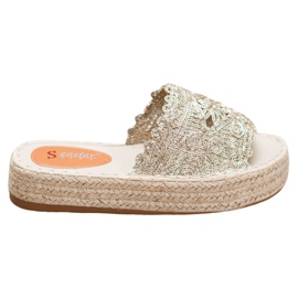 Seastar Pantofi Espadrille Pe Platformă de aur Seastar Pantofi Espadrille Pe Platformă de aur