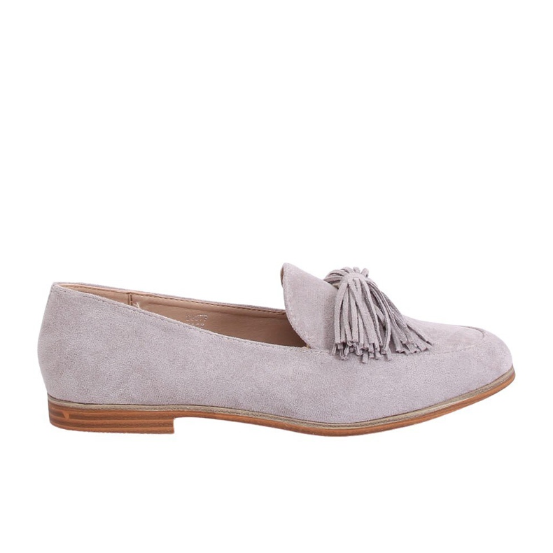 Mocasini dama gri cu franjuri T357P Gri