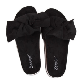 Papuci negri negri pentru femei SS116P Negru Papuci negri negri pentru femei SS116P Negru