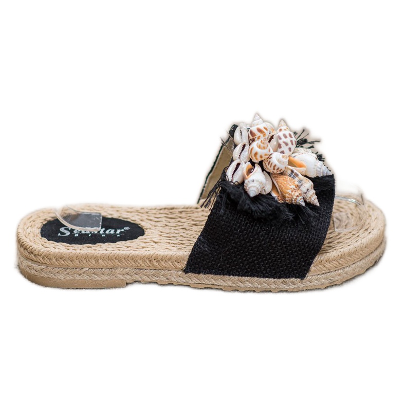 Seastar Flip-flops la modă cu scoici negru Seastar Flip-flops la modă cu scoici negru