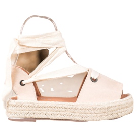 SHELOVET Espadrile cu degetul deschis maro