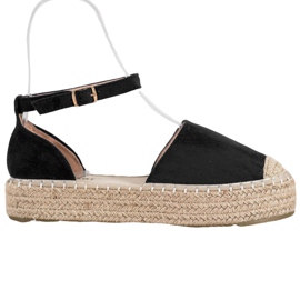 Seastar Espadrile negre pe platformă negru