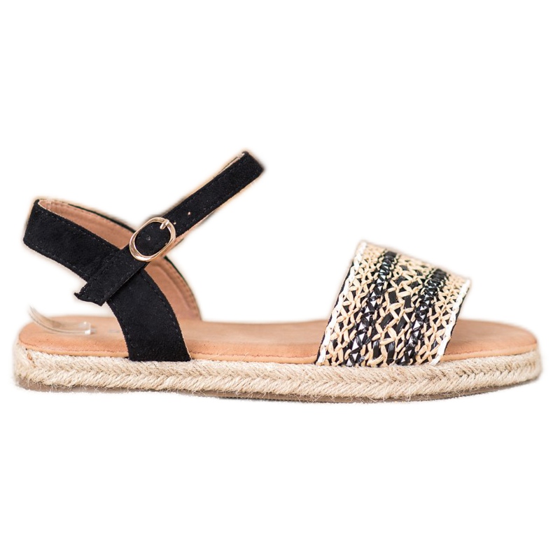 SHELOVET Sandale ușoare împletite bej negru