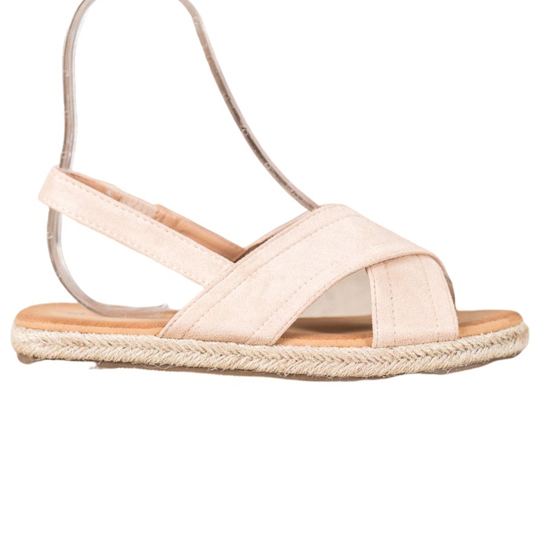 SHELOVET Sandale din piele de căprioară maro