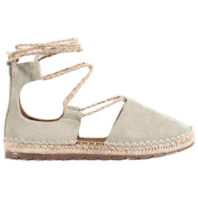 Seastar Espadrile din piele de căprioară cu legătură verde Seastar Espadrile din piele de căprioară cu legătură verde