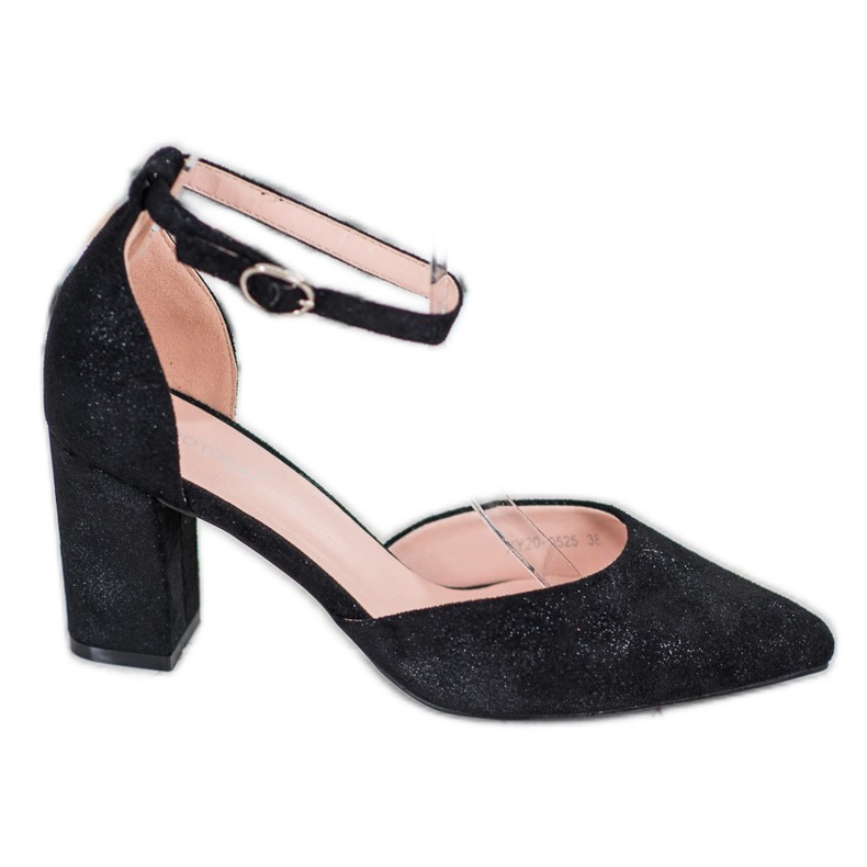 W. Potocki Pompe din piele de căprioară în Spitz negru multicolor