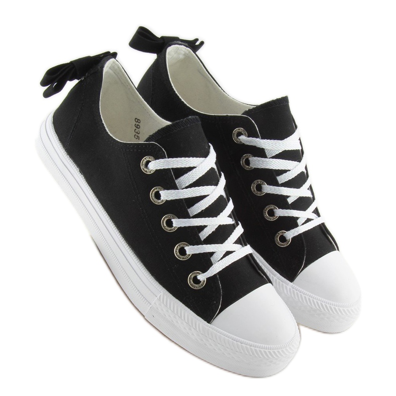 Adidași de damă cu arc negru 8935 Negru Ii Gen