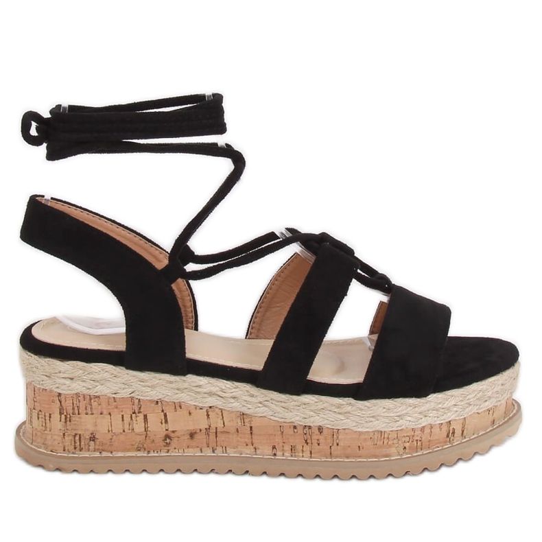 Sandale espadrile negre JH116 Negru