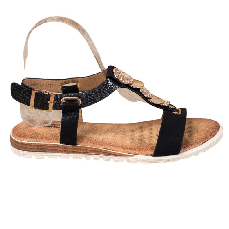 Evento Sandale negre cu ornamente negru