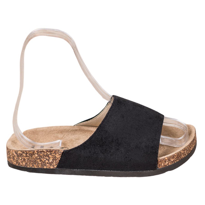 SHELOVET Papuci negri pe platformă negru