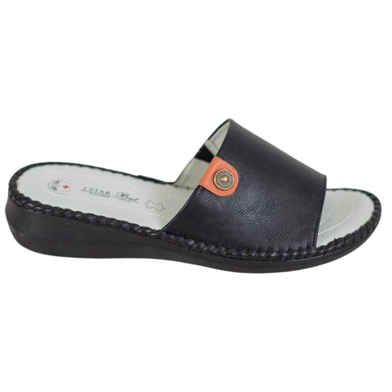 J. Star Papuci casual din piele ecologică negru