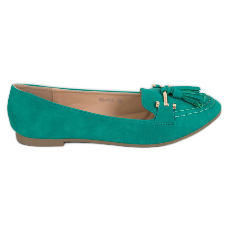 Nio Nio Mocasini eleganți cu franjuri verde