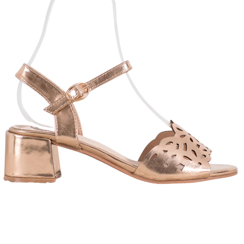 Kylie Sandale Cu Piele Ecologică Pe O Bară galben