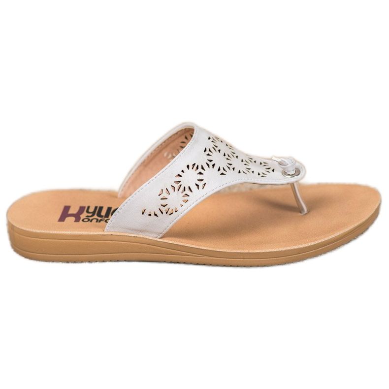 Kylie Papuci cu model ajurat alb