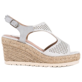 Aclys Espadrile din piele de căprioară pe pană gri Aclys Espadrile din piele de căprioară pe pană gri