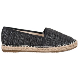 SHELOVET Espadrile negre împletite negru SHELOVET Espadrile negre împletite negru
