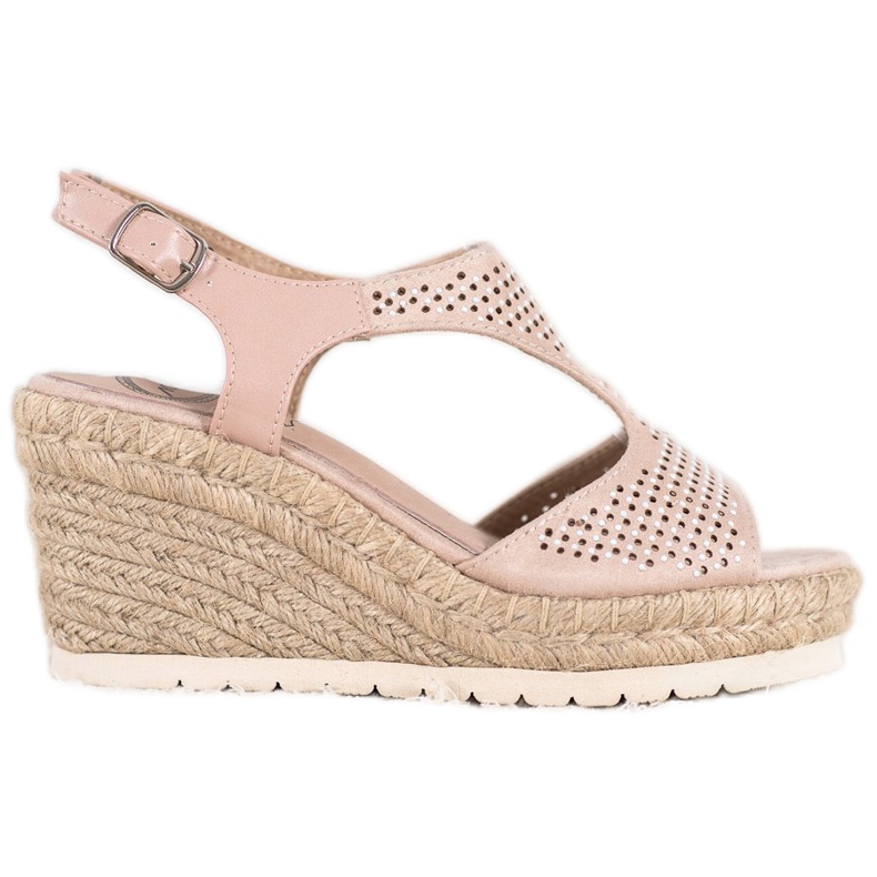 Aclys Espadrile din piele de căprioară pe pană bej Aclys Espadrile din piele de căprioară pe pană bej
