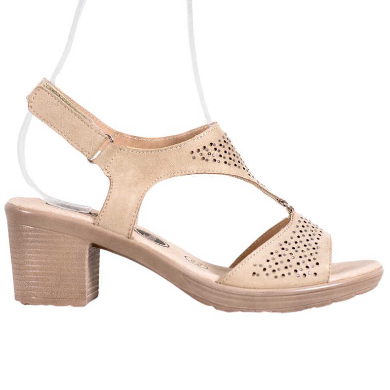 SHELOVET Sandale confortabile din velcro maro