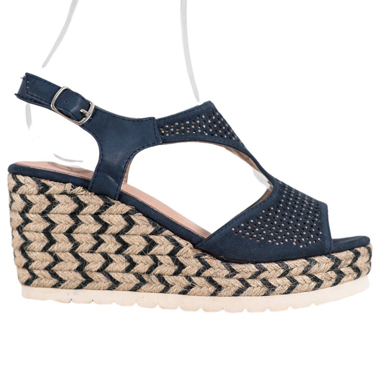 Aclys Espadrile din piele de căprioară pe pană albastru