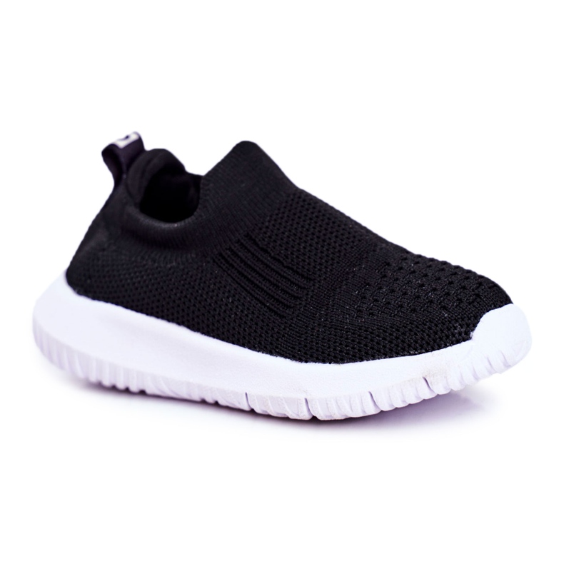 Apawwa Pantofi sport pentru copii Slip-On Black Eltros negru