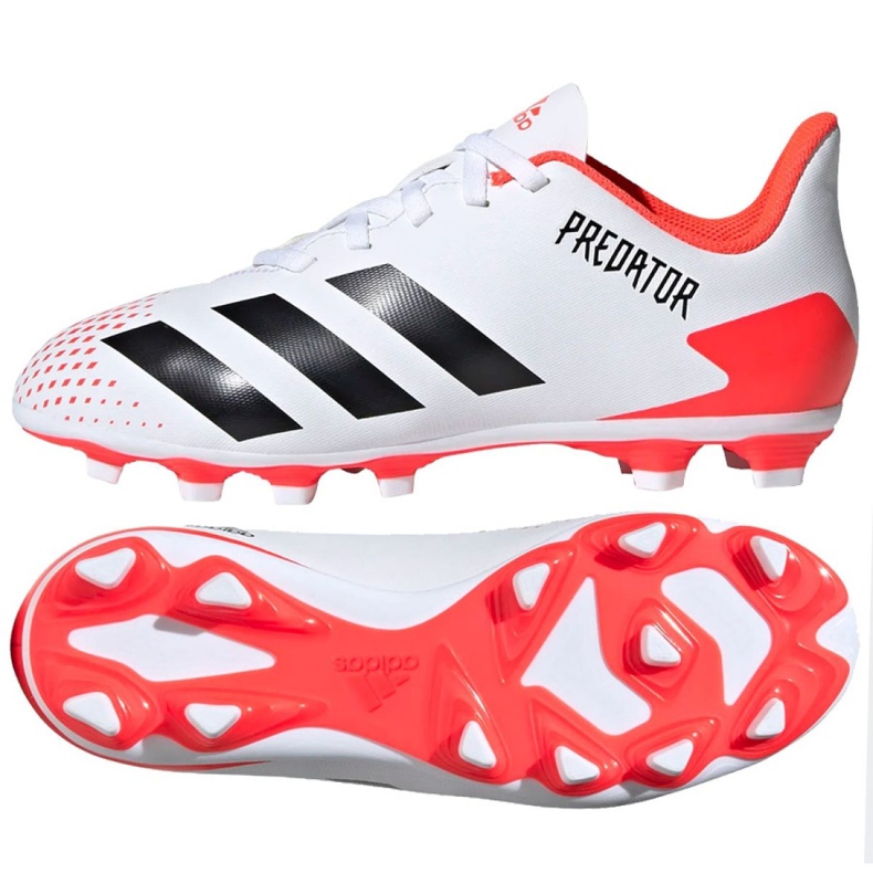 Ghete de fotbal Adidas Predator 20.4 FxG Jr EG0932 multicolor alb Ghete de fotbal Adidas Predator 20.4 FxG Jr EG0932 multicolor alb