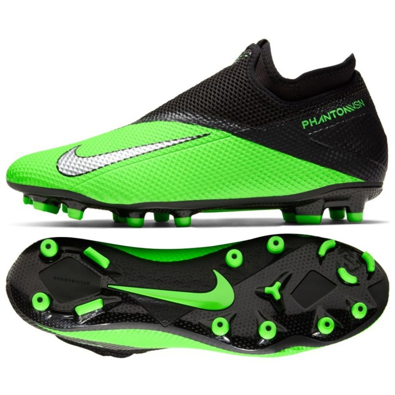Pantofi de fotbal Nike Phantom Vsn 2 Academy Df Fg Mg M CD4156-306 multicolor verde