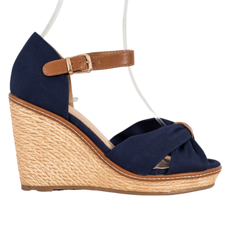 SHELOVET Sandale cu toc albastru