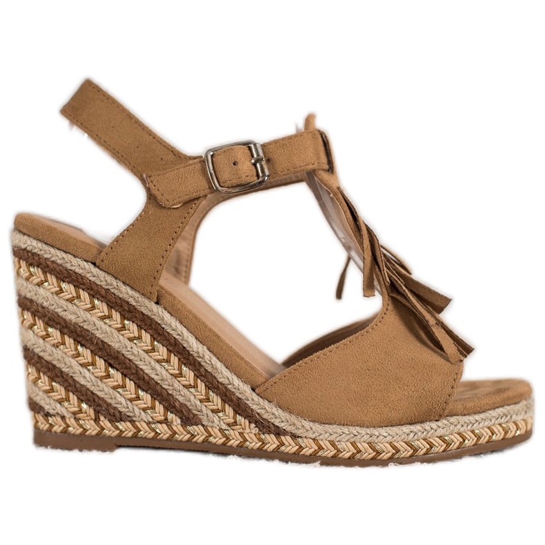 Small Swan Pene de piele de căprioară cu franjuri maro Small Swan Pene de piele de căprioară cu franjuri maro