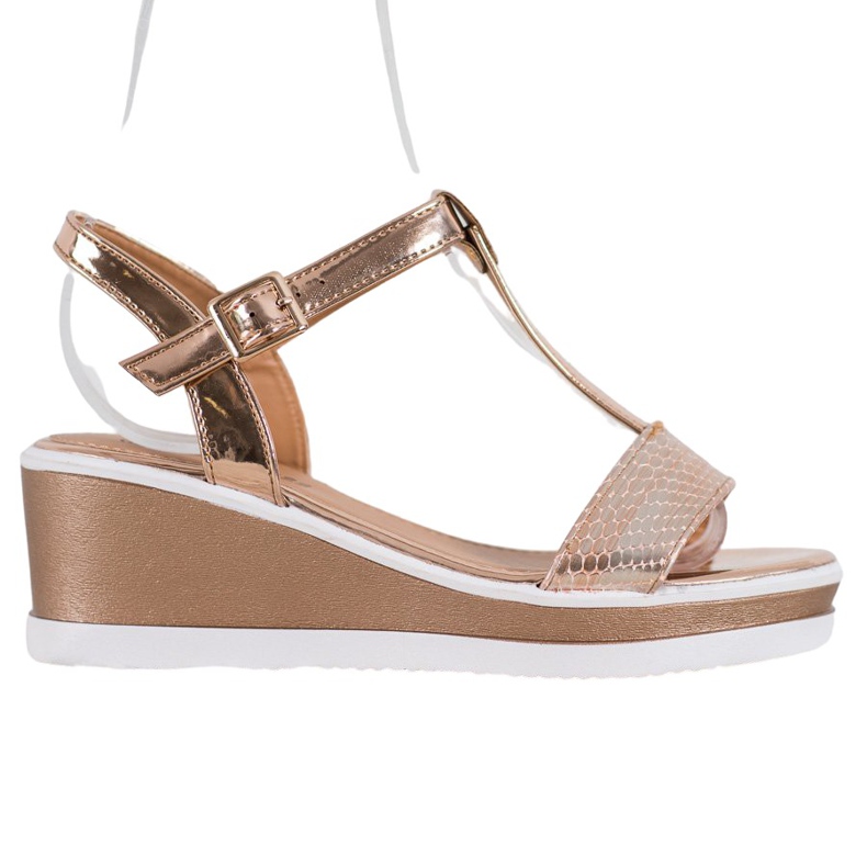 SHELOVET Pene Aurii Cu Piele Eco de aur