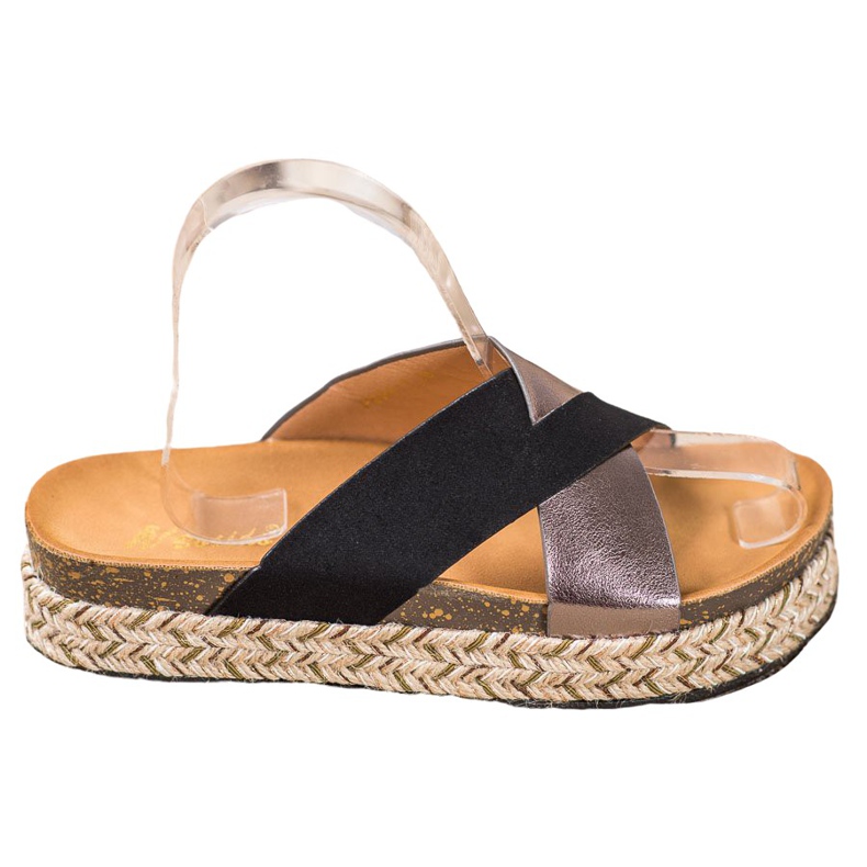 SHELOVET Papuci pe platformă negru gri