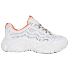 SHELOVET Adidași cu dantelă alb