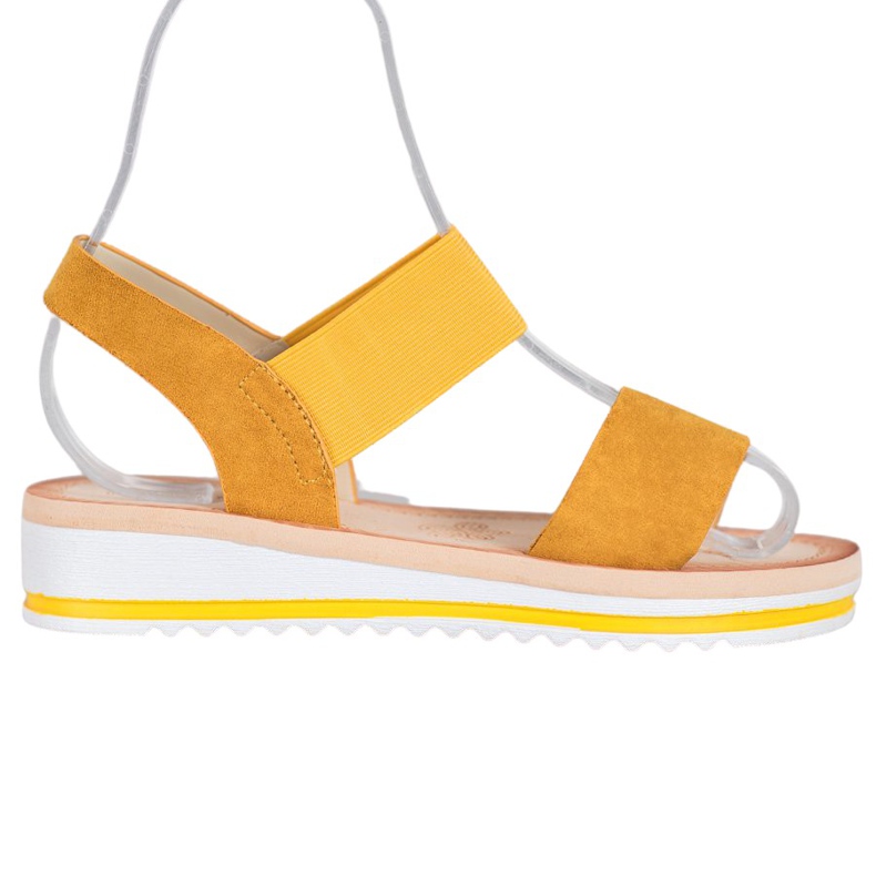 Mannika Sandale din piele de căprioară pe platformă galben