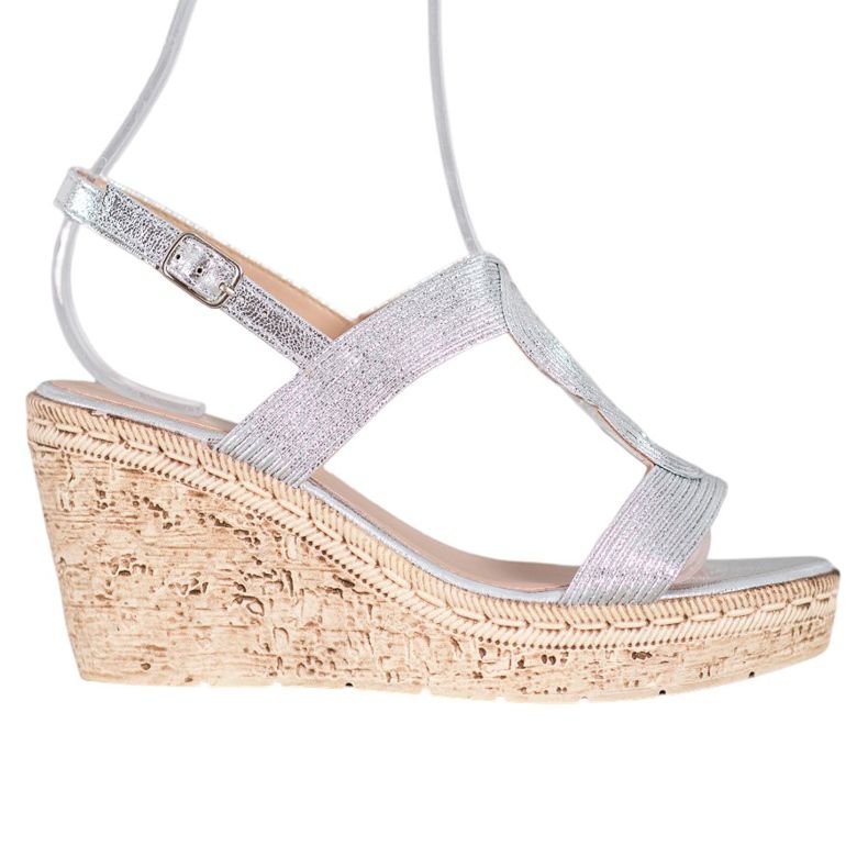 Renda Sandale elegante cu pană gri