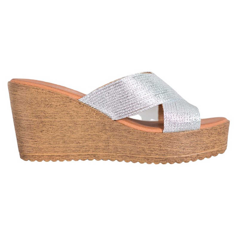 Renda Papuci cu pană argintie gri