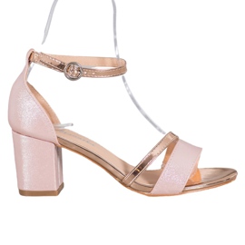 Mannika Sandale elegante cu sclipici galben Mannika Sandale elegante cu sclipici galben