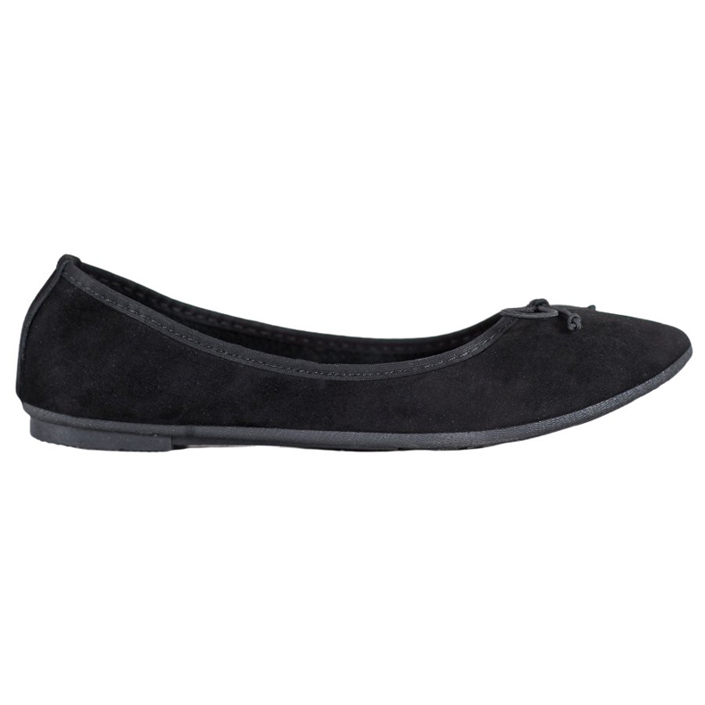 Diamantique Balerini casual din piele de căprioară negru