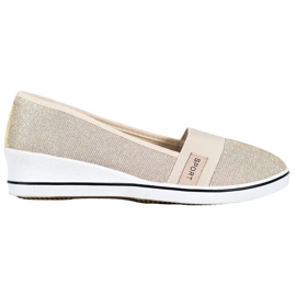 SDS Balerini Slip-on cu sclipici galben