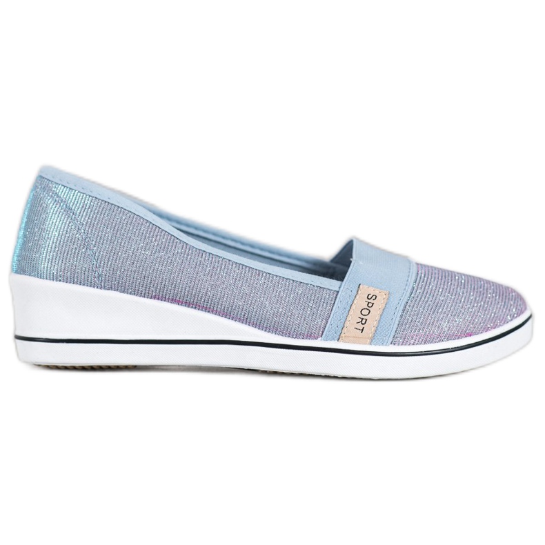 SDS Balerini Slip-on cu sclipici albastru