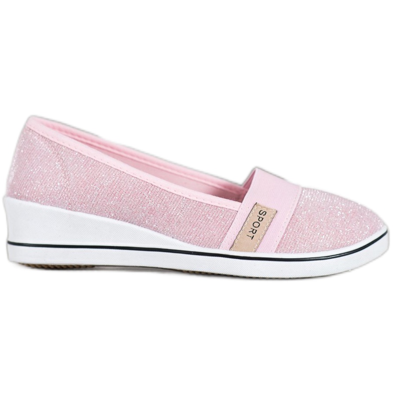 SDS Balerini Slip-on cu sclipici roz
