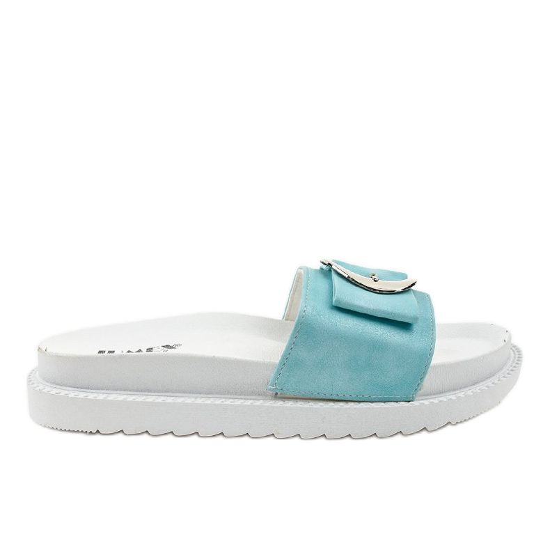 Papuci albi și albaștri cu cataramă YQ10067 albastru Papuci albi și albaștri cu cataramă YQ10067 albastru