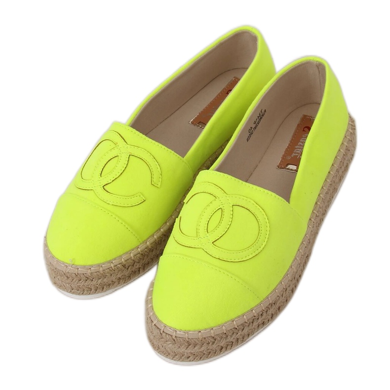 Espadrile de damă neon T341P Verde Fluorescent