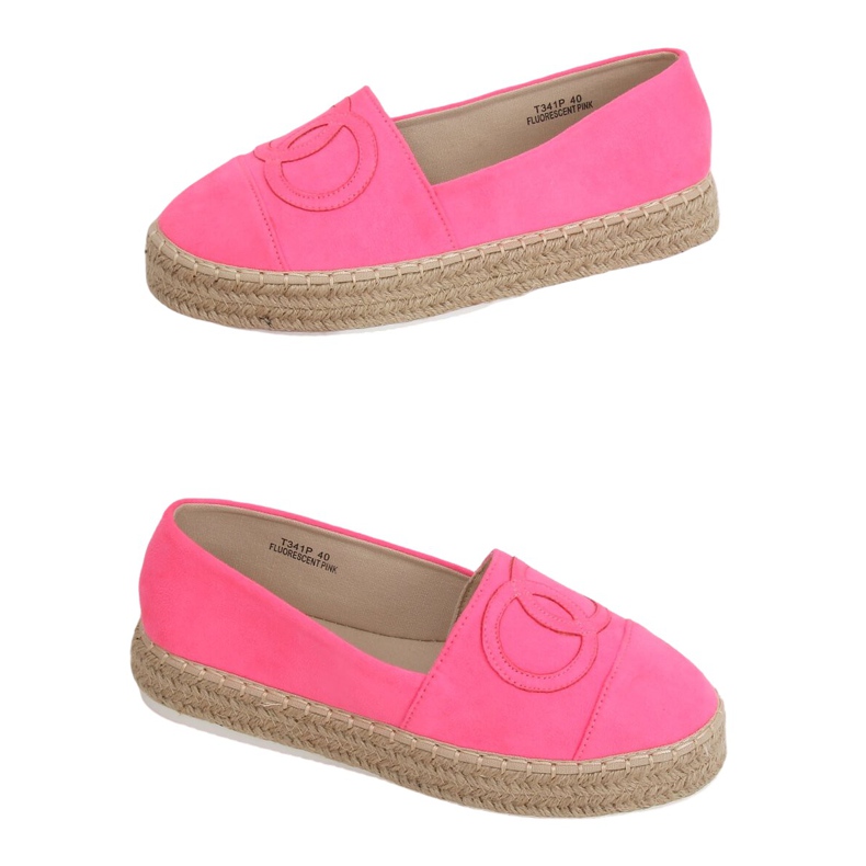Espadrile pentru femei cu neon T341P Roz fluorescent