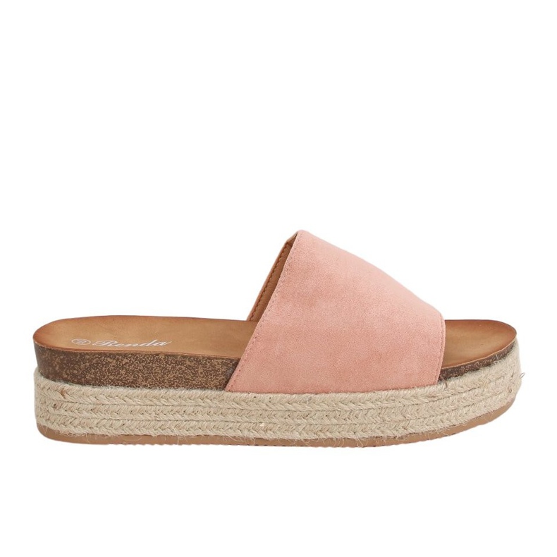Papuci espadrile roz 10-215 Roz