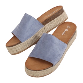 Papuci albastru espadrile 10-215 Albastru