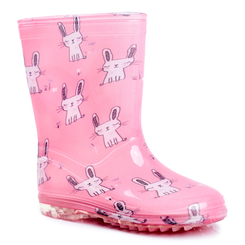 Cizme de ploaie din cauciuc pentru copii. Pink Bunny roz
