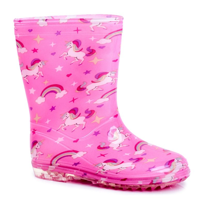 Cizme de ploaie din cauciuc pentru copii Pink Unicorn roz