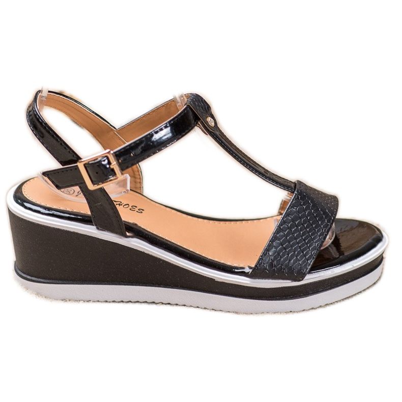 SHELOVET Pene negre cu piele ecologică negru