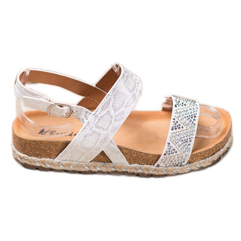 SHELOVET Sandale albe la modă